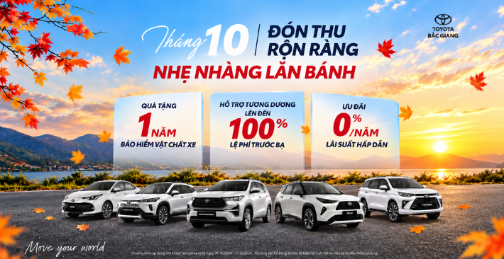 ƯU ĐÃI MUA XE TOYOTA THÁNG 10/2026: HỖ TRỢ ĐẾN 100% LỆ PHÍ TRƯỚC BẠ 